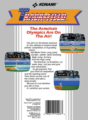 Track & Field (USA) box cover back